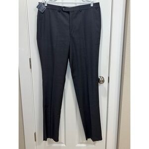 NEW Cremieux Traveler Charcoal Grey Wool Blend Dress Pants 40R Tapered Leg